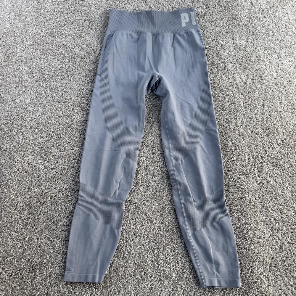 PINK Victoria's Secret Leggings Womens Medium Gray Active Ankle Logo Yoga Gym